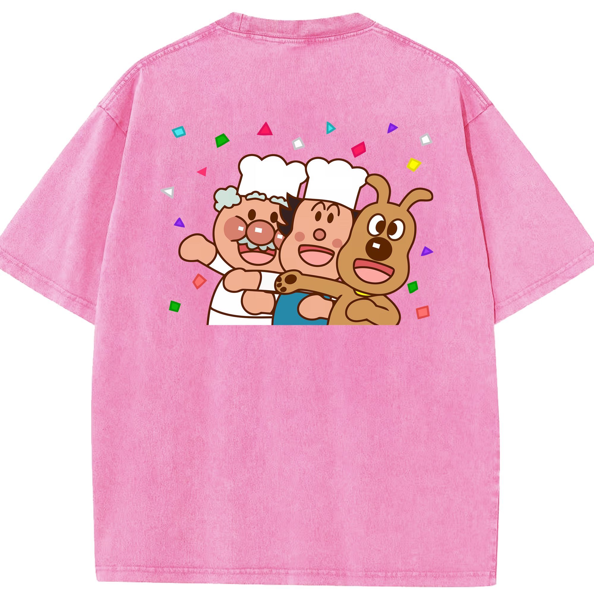 （画像用） アンパンマン Anpanman 綿100% ヴィンテージ風 半袖Tシャツ（背面プリント）